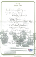 D-Day Veterans Multi Signed Bookplate PSA DNA LOA 10 WWII Veteran Autos0