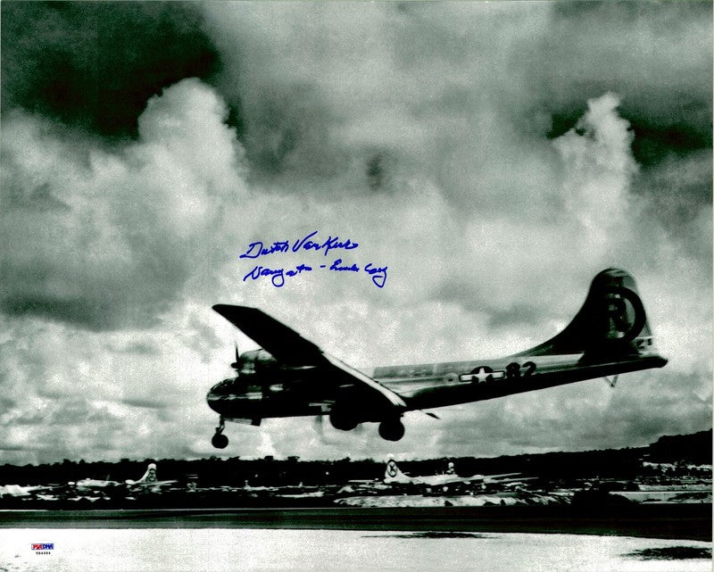 Theodore "Dutch" Van Kirk Signed 16x20 Photo PSA DNA LOA Enola Gay Navigator A0