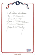 WWII American Fighter Aces Signed Bookplate PSA DNA LOA 6 Ace Autos0